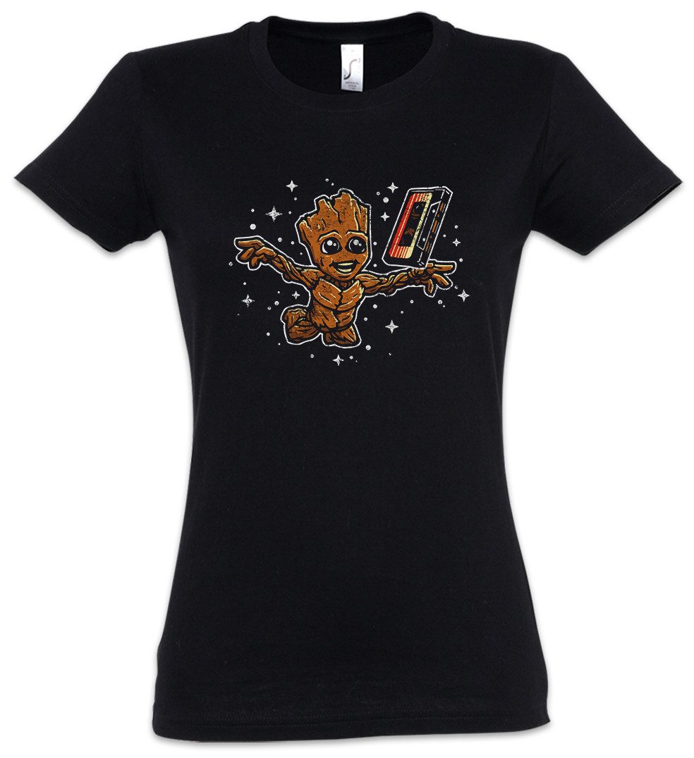 Print-Shirt Smells Like Tree Spirit Damen T-Shirt Guardians Fun Groot Baum Galaxy