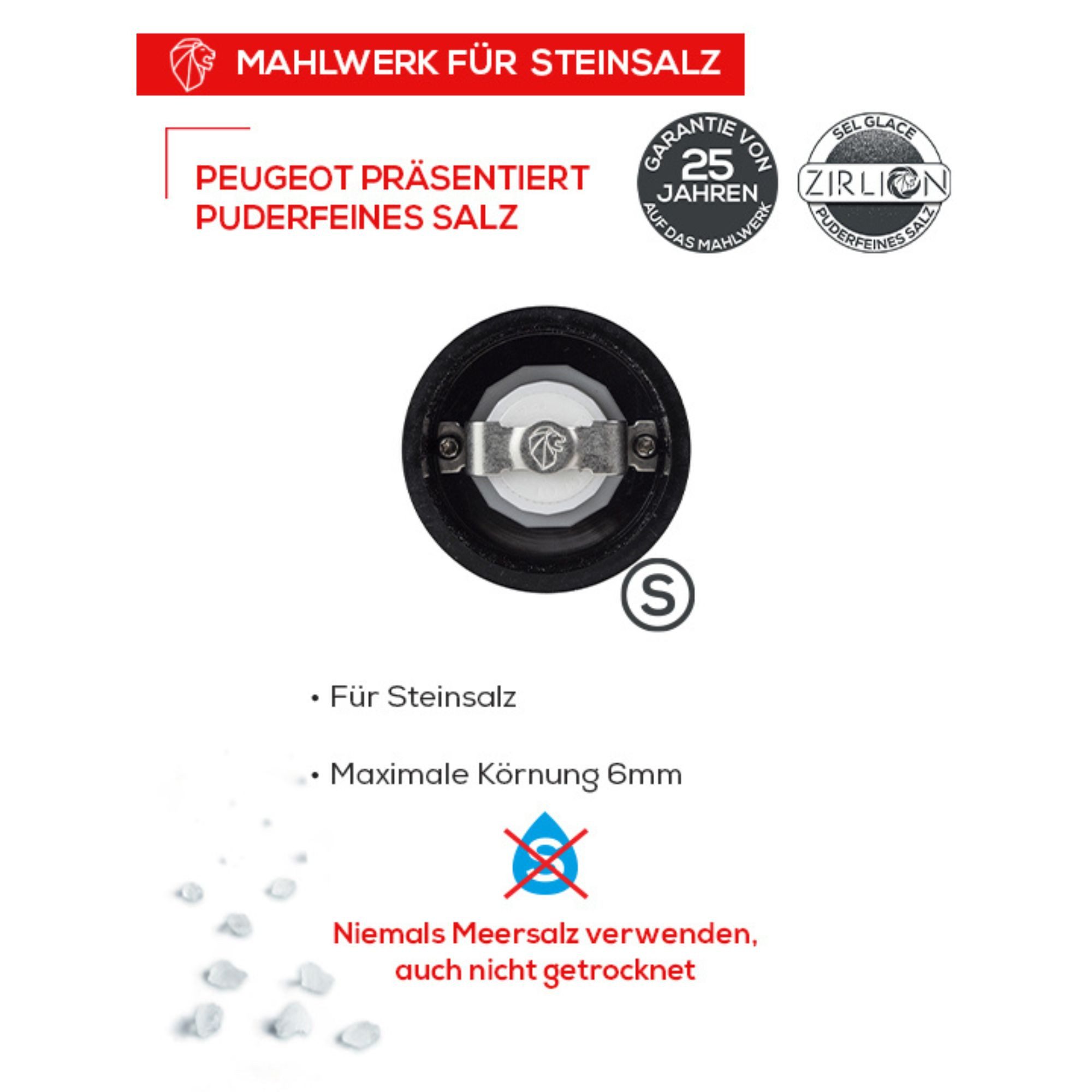PEUGEOT Salzmühle BOREAL 21cm Zirkonia-Mahlwerk Buchenholz Salbeigrün Manuell