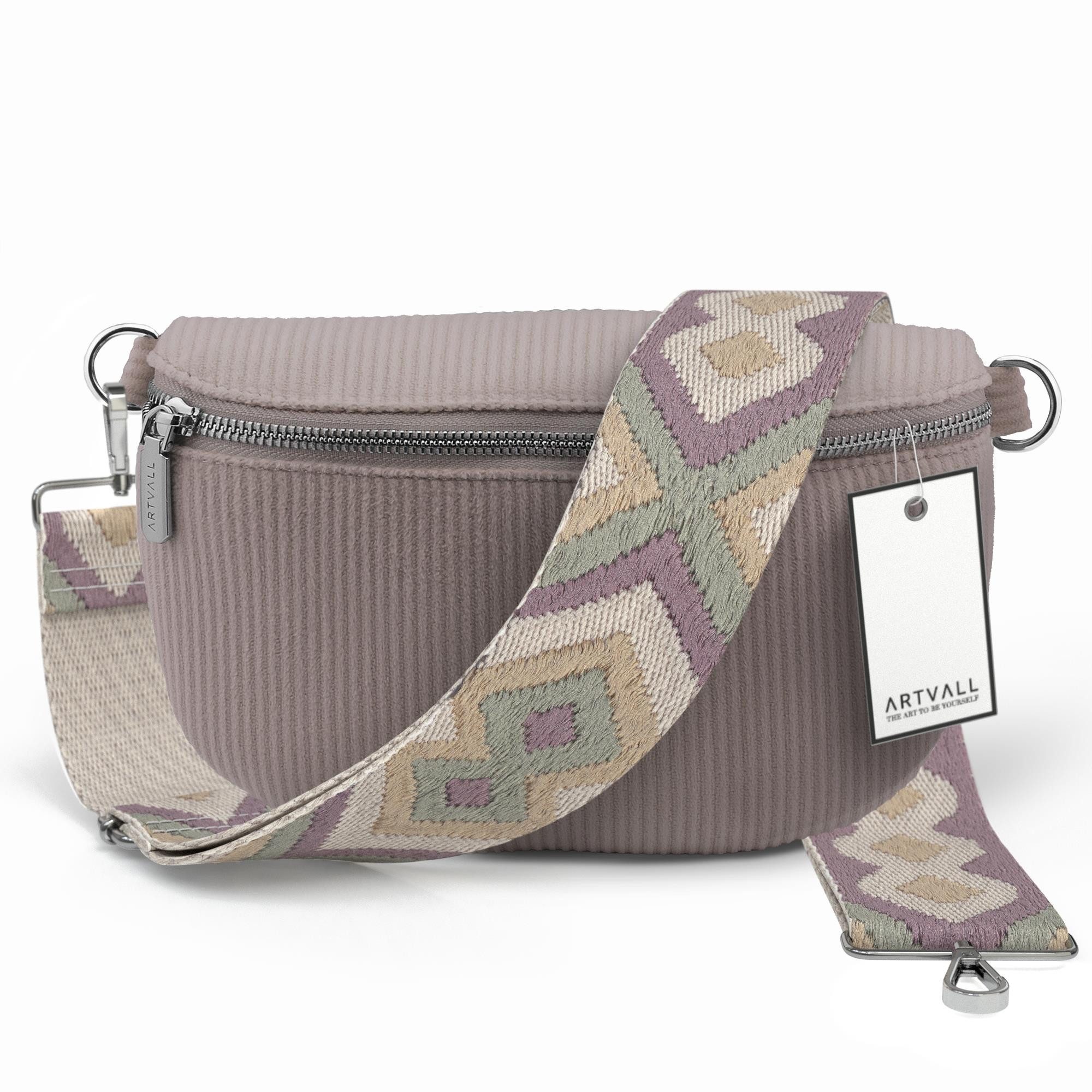 ARTVALL Umhängetasche Cord Handtasche Brusttasche Crossbody Bag Rosé (Tasch günstig online kaufen