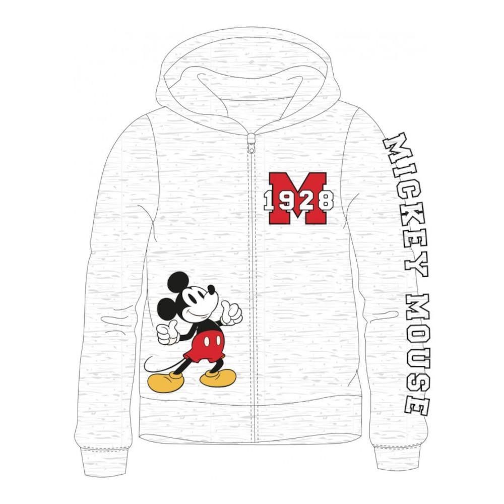 EplusM Collegejacke Mickey Maus Jacke mit Kapuze, grau, Größen 98 bis 128