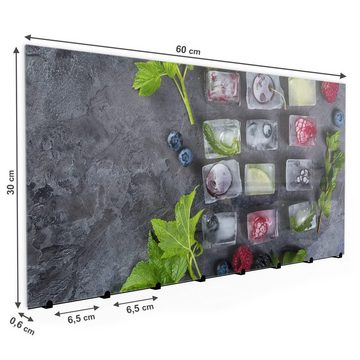 Primedeco Garderobenpaneel Magnetwand und Memoboard aus Glas Beereneiswürfel