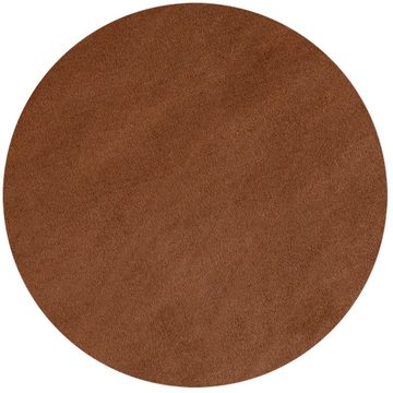 Teppich Unicolor - Einfarbig, Teppium, Rund, Höhe: 7 mm, Moderner Flauschiger Kurzflor Teppich Anti-Rutsch Rückseite Waschbar