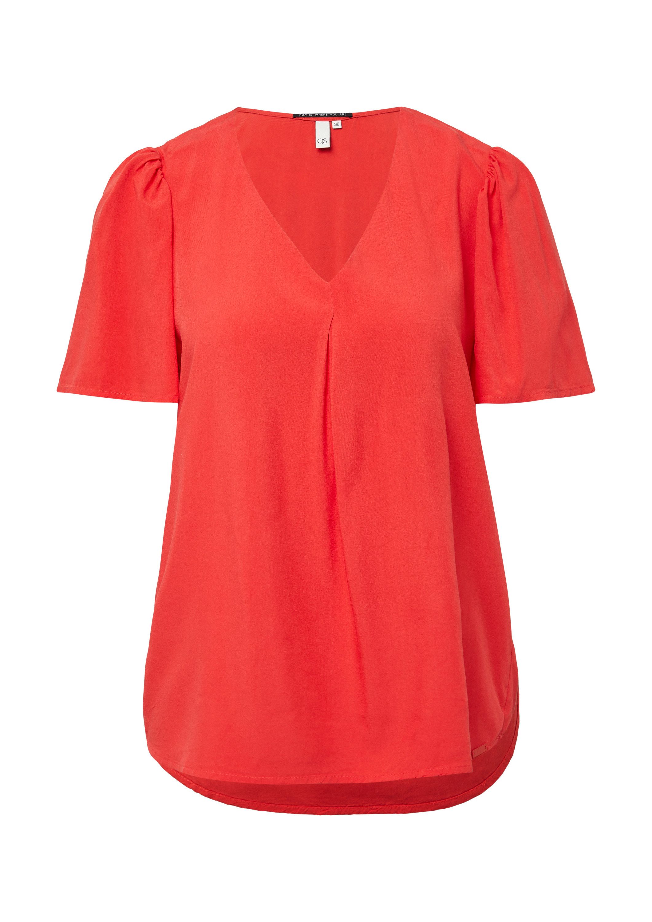 QS Kurzarmbluse Bluse Feminine Kurzarmbluse aus günstig online kaufen