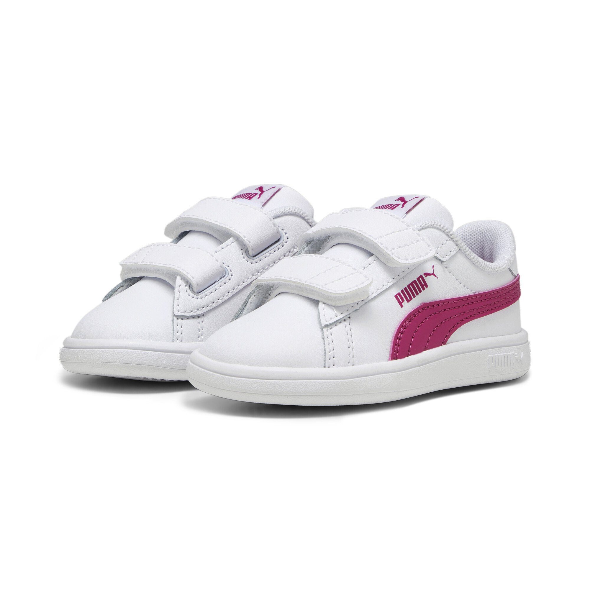 PUMA Smash 3.0 Leather V Sneakers Kinder Sneaker White Pinktastic Pink