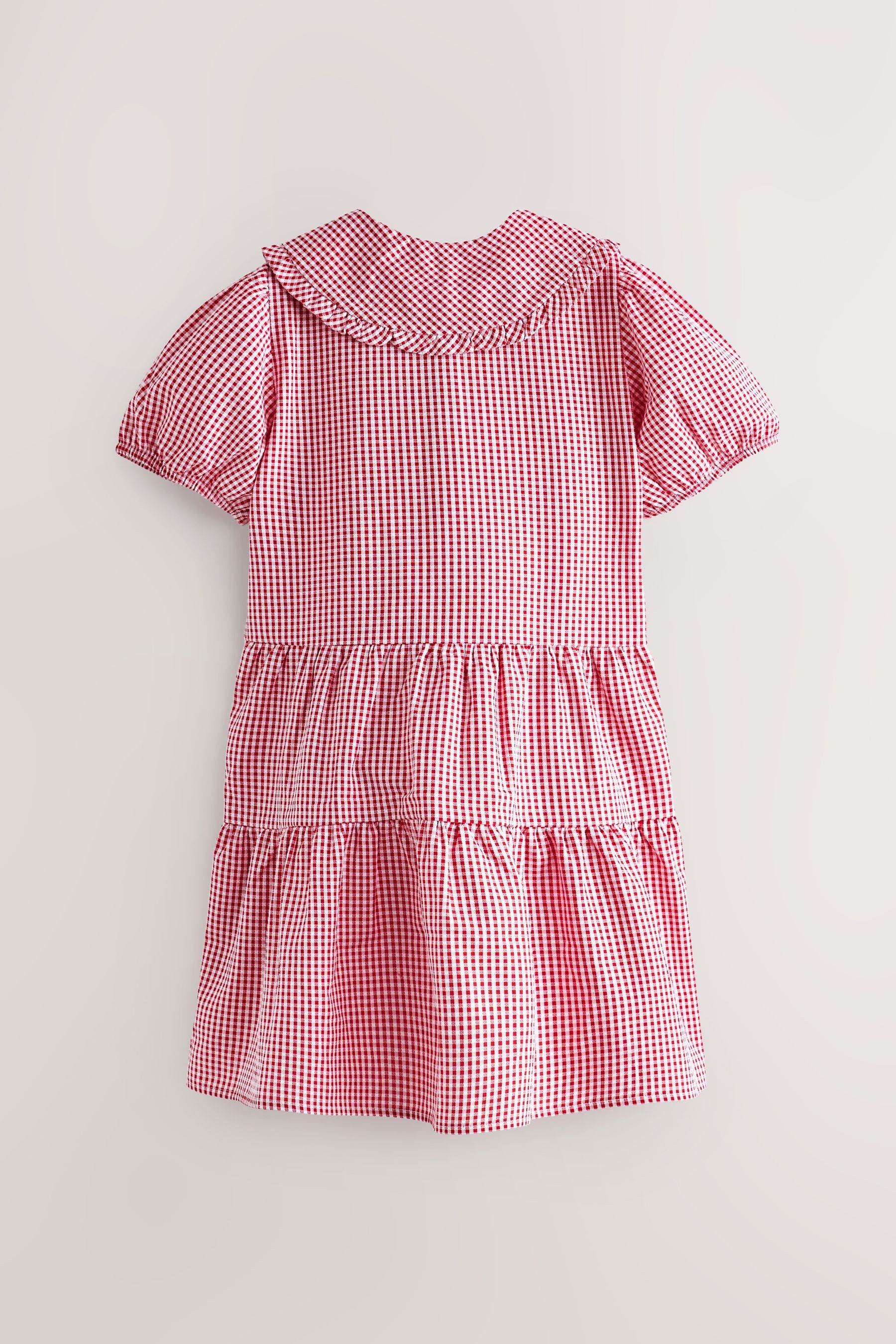 Next Volantkleid Gestuftes Kleid mit Vichykaros + hübschem Kragen (1-tlg) – Bild 2 von 5