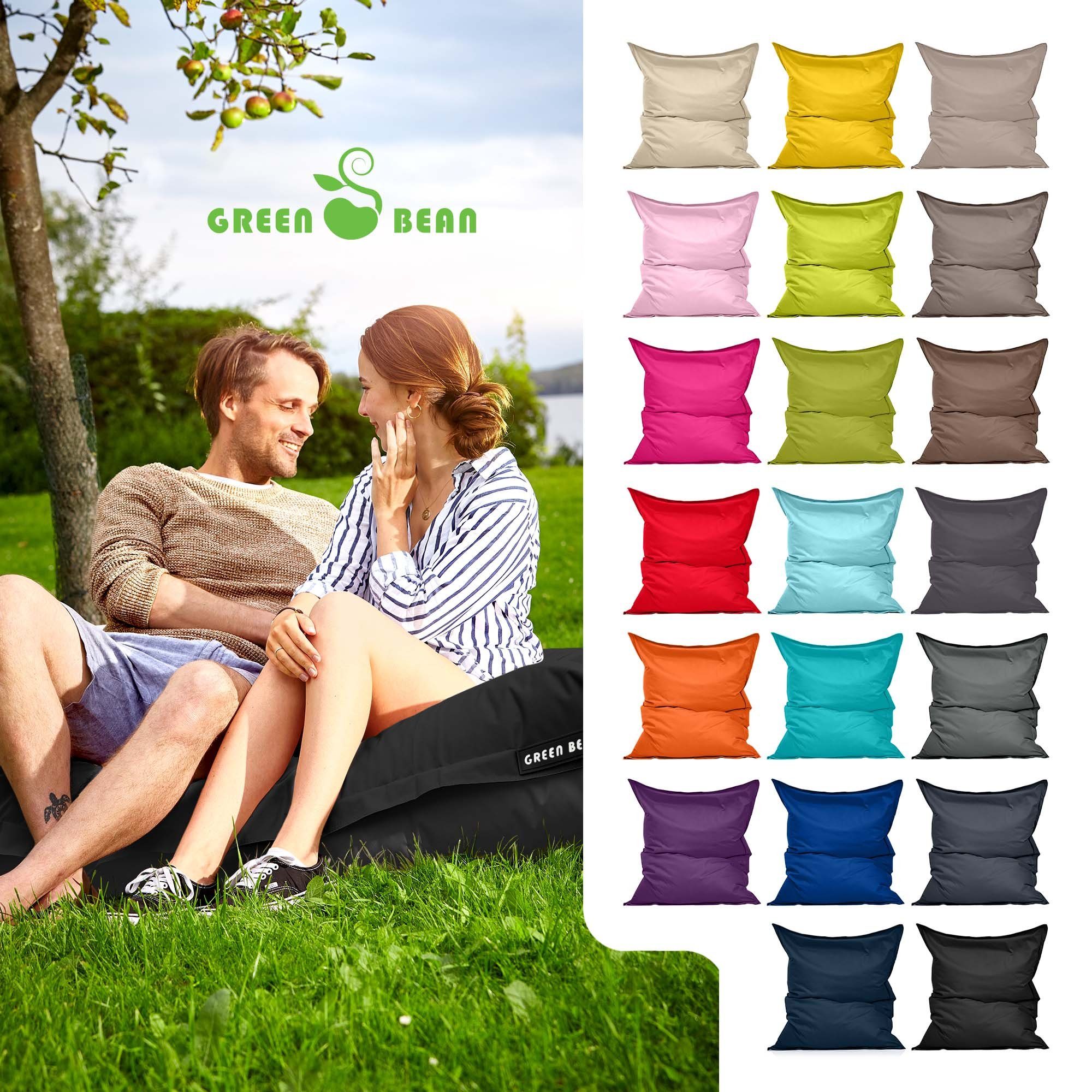 Green Bean Kinder Riesensitzsack Bean Draußen Liter Square Lounge Camouflage & Waschbar 140x180cm Outdoor Liegekissen), Wetterfest Füllung, Perlen Bodenkissen Sitzsack EPS Erwachsene Schwarz Sitzkissen Bag (XXL 380 Groß