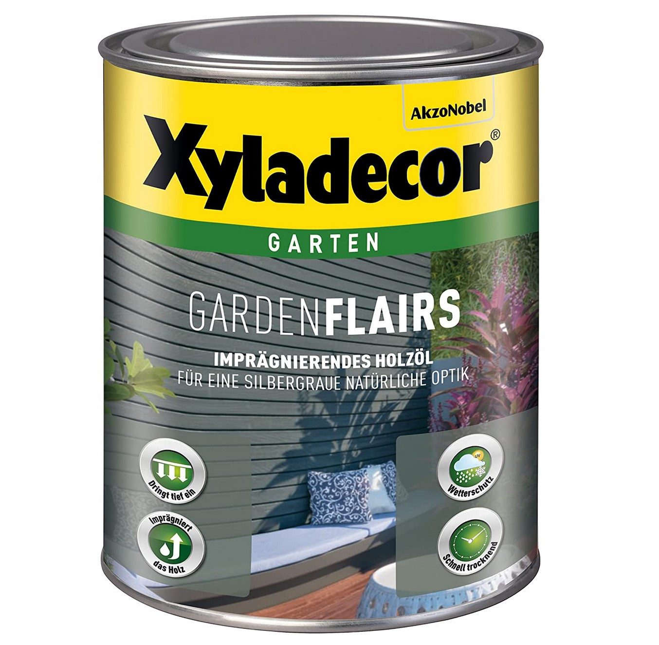 Xyladecor  Holzschutzlasur XYLADECOR Gardenflairs Graphit grau, 1 Ltr
