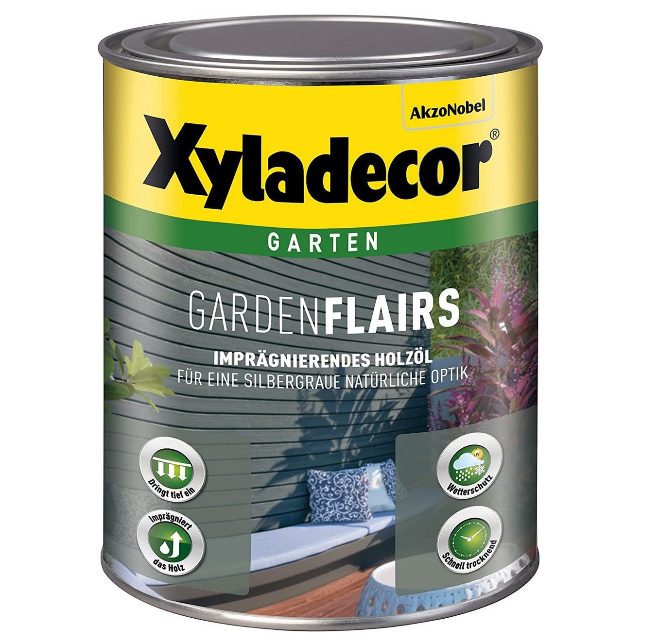 Holzschutzlasur XYLADECOR Gardenflairs Sand grau, 1 Ltr