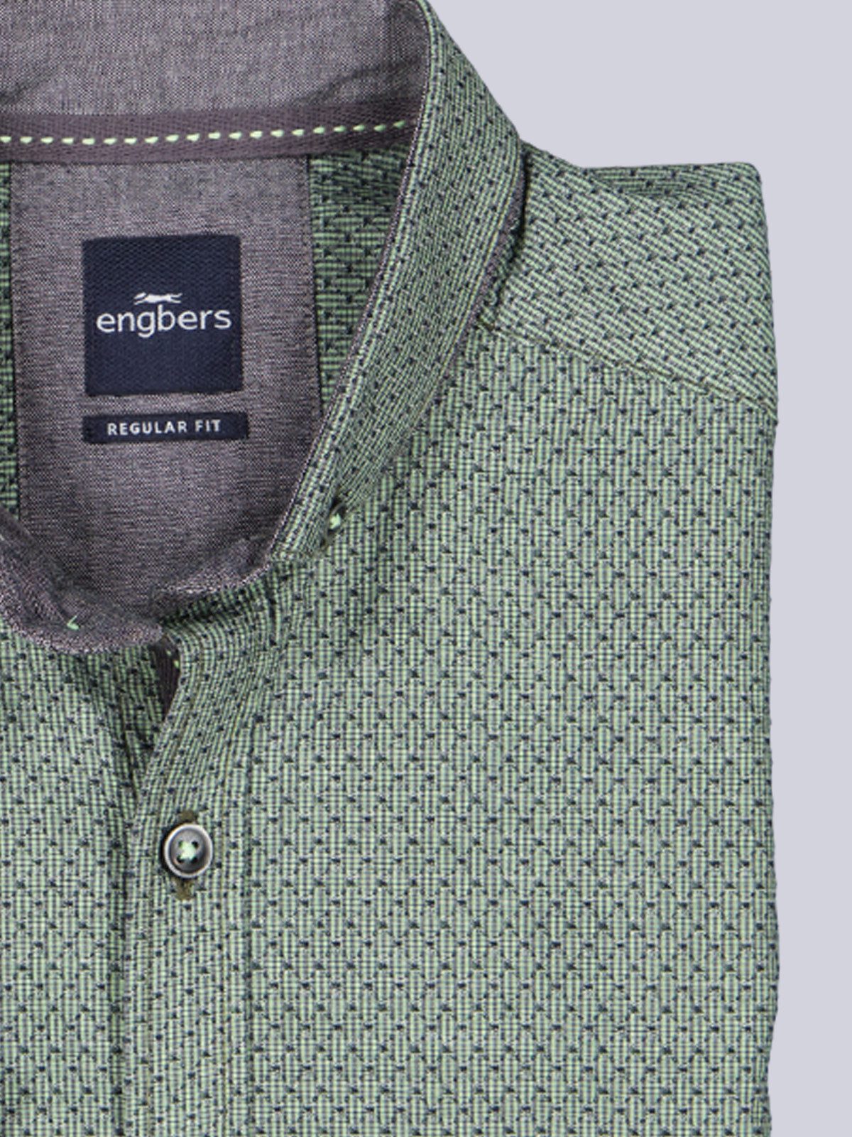 Engbers Kurzarmhemd Herren Kurzarm-Hemd gemustert, Hellgruen günstig online kaufen