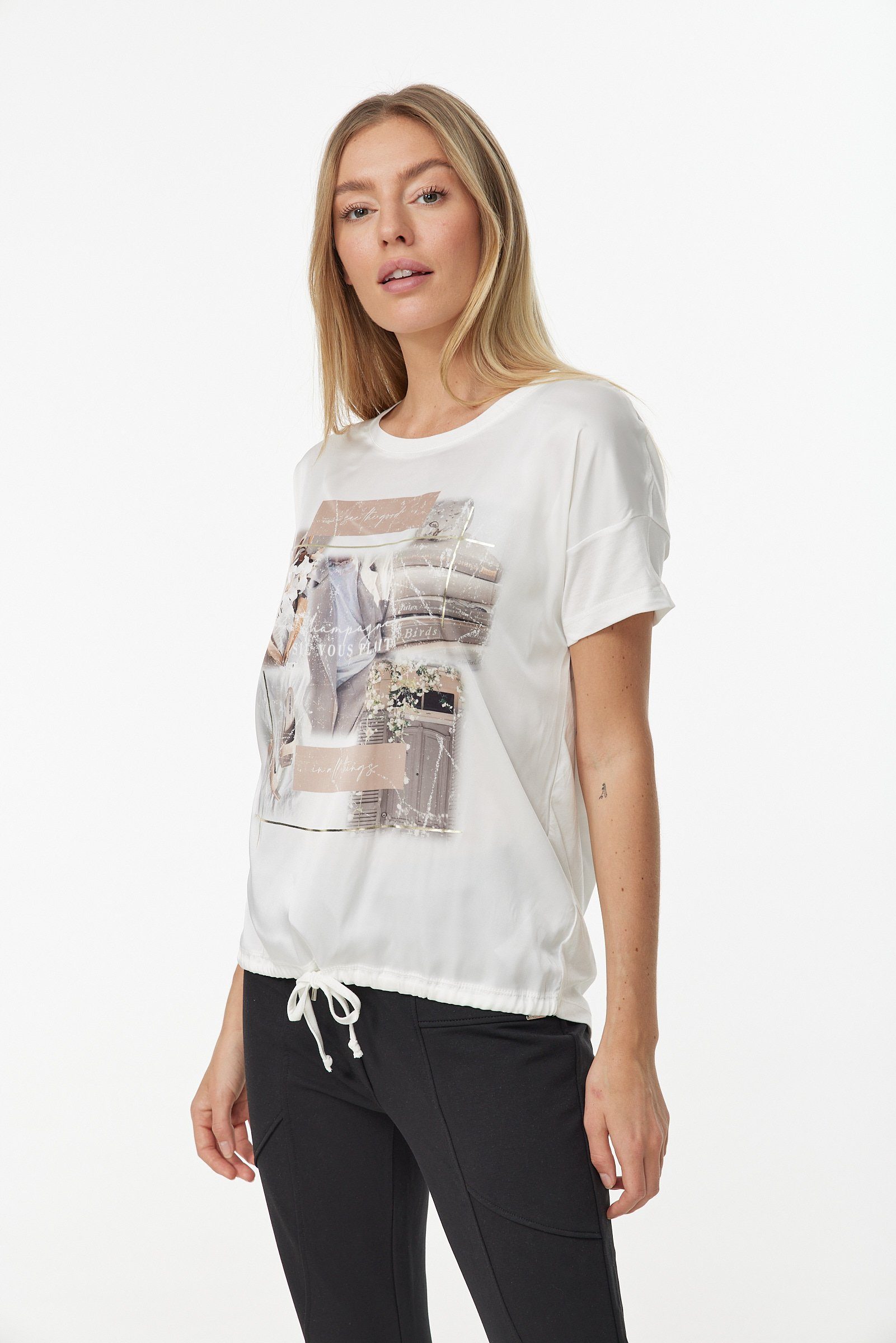 Decay T-Shirt mit weiß-beige Frontprint großem