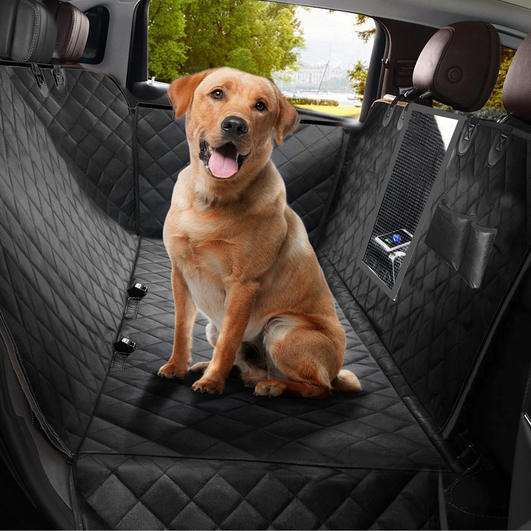 Dehner Hunde-Geschirr Autoschondecke für Haustiere, ca. 147 x 137 cm, Decke  für Hund oder Katze, Schützt das Auto und das Tier