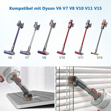 Housmile Staubsaugerdüsen-Set Bürsten Möbelbürste + 2 Adapter Konverter Ergänzung Set, (1-tlg), kompatibel mit Dyson V6 V7 V8 V10 V11 V15 Staubsauger