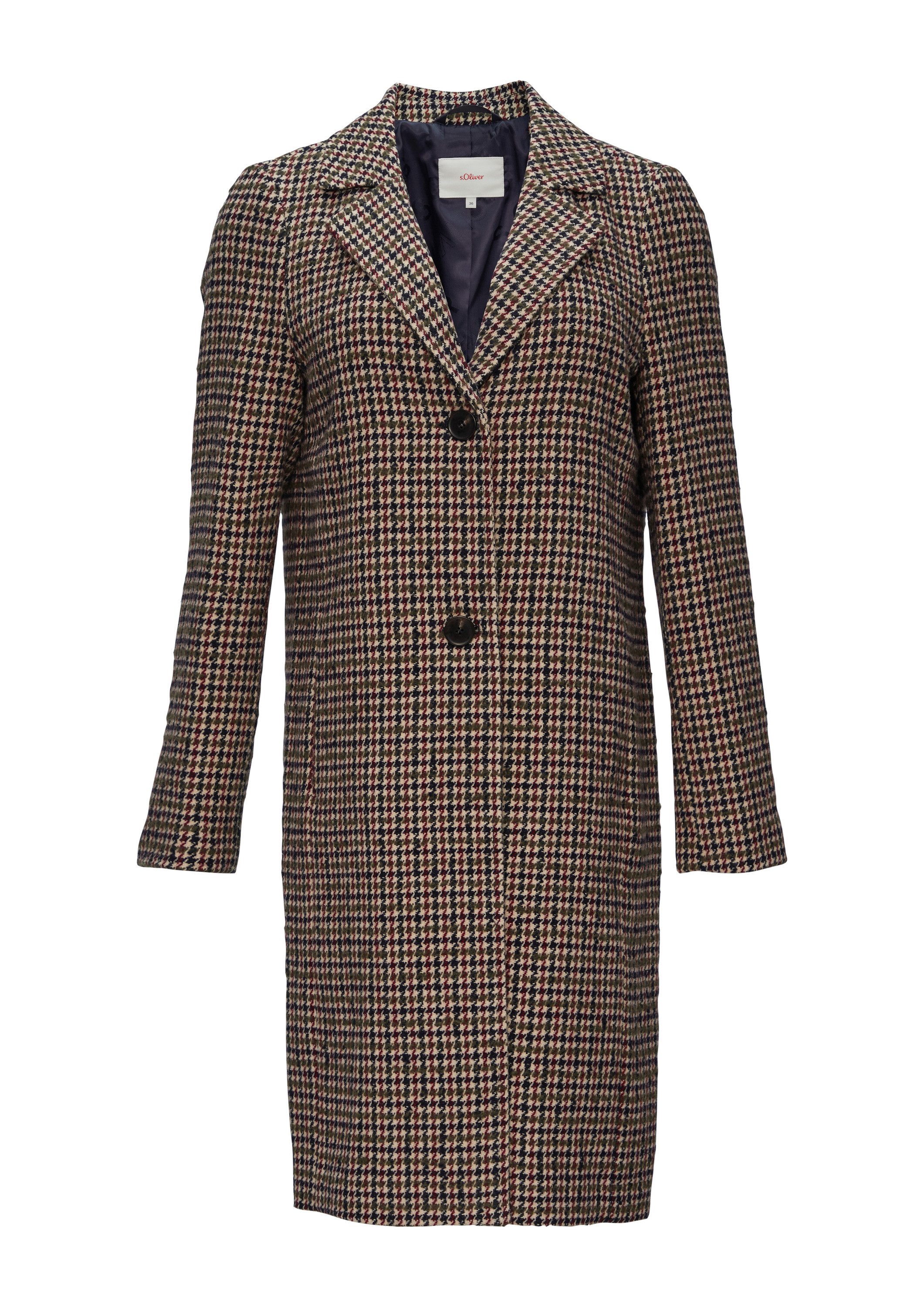 s.Oliver Funktionsmantel Outdoor-Mantel Karierter Mantel aus Wollmix günstig online kaufen