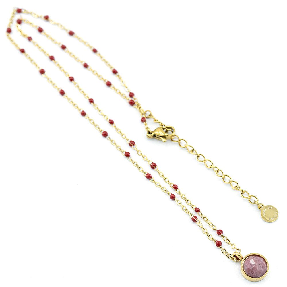 Sergio Engel Collier Beach Kette 01 farbig akzentuierte Anhängerkette mit Naturstein (Set, 2-tlg., inkl. Schmuckanhänger)