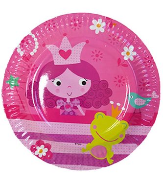 Karneval-Klamotten Einweggeschirr-Set Set Kindergeburtstag Fee Prinzessin 32 Teile rosa, Partygeschirr Pappteller Pappbecher Servietten