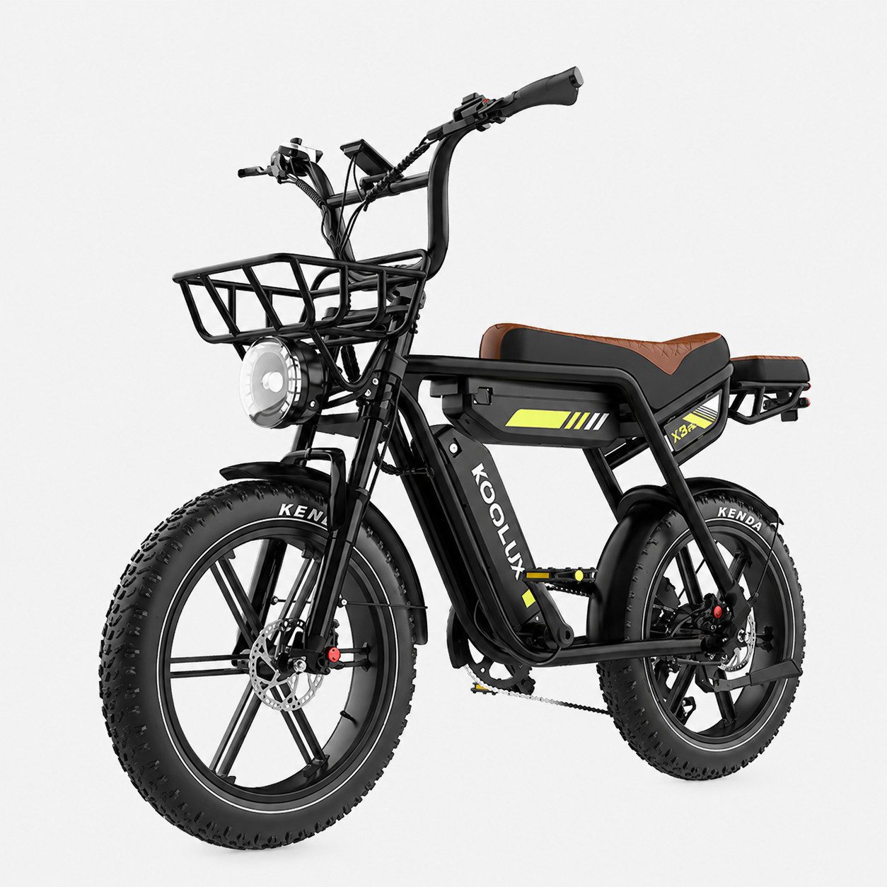 PixelPilot E-Bike Mountainbike X9 Pro 20 Zoll Fatbike mit 48V 31,2Ah Doppelakku, Heckmotor, 1497,6 Wh, 20x4.0 Reifen, Frontkorb, Gepäckträger, BMS, IP54