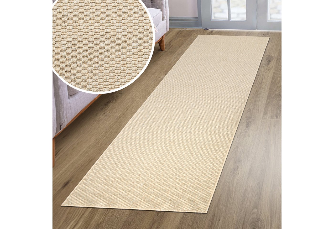 OTTO home Teppich Venedig, in Standard- und Premium-Qualität, 3 mm oder 5 mm Höhe, rechteckig, In- und Outdoor geeignet, Wetterfest & UV-beständig, Sisal-Optik