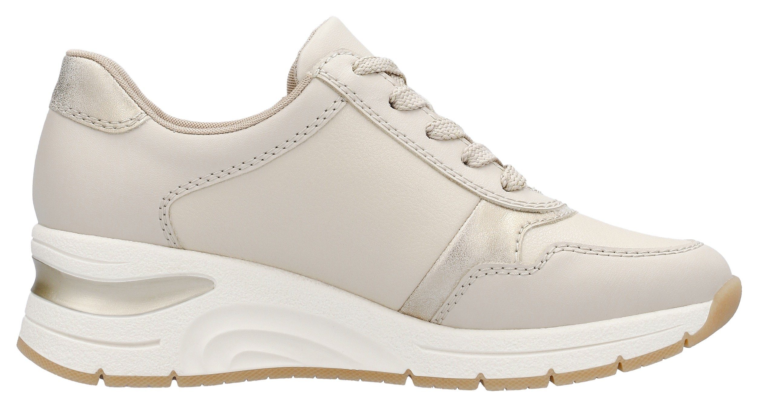 Rieker Sneaker mit seitlichem Reißverschluss,Freizeitschuh,Schnürschuh, schmale Form