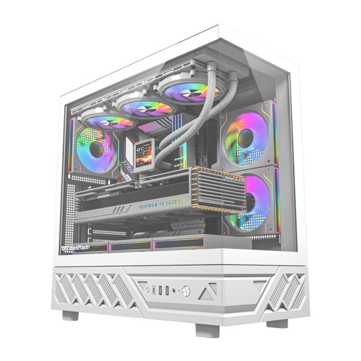 Darkflash PC-Gehäuse DarkFlash DS950 PC Gehäuse + 6 Lüfter Weiß
