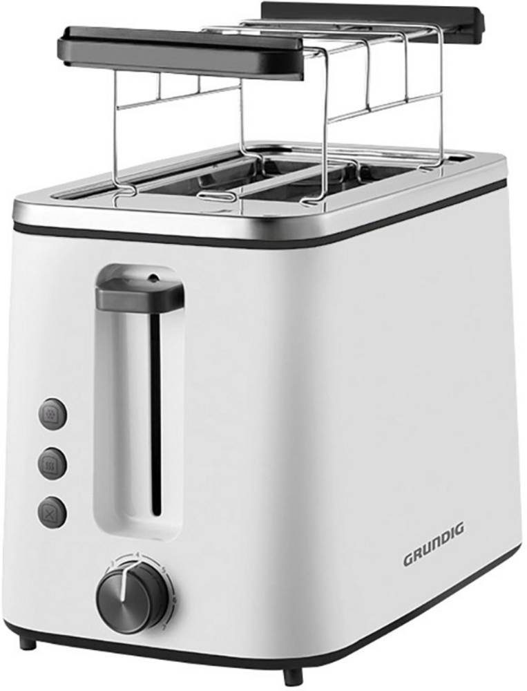 Grundig Toaster Grundig TA 5860 Toaster mit Brötchenaufsatz Weiß