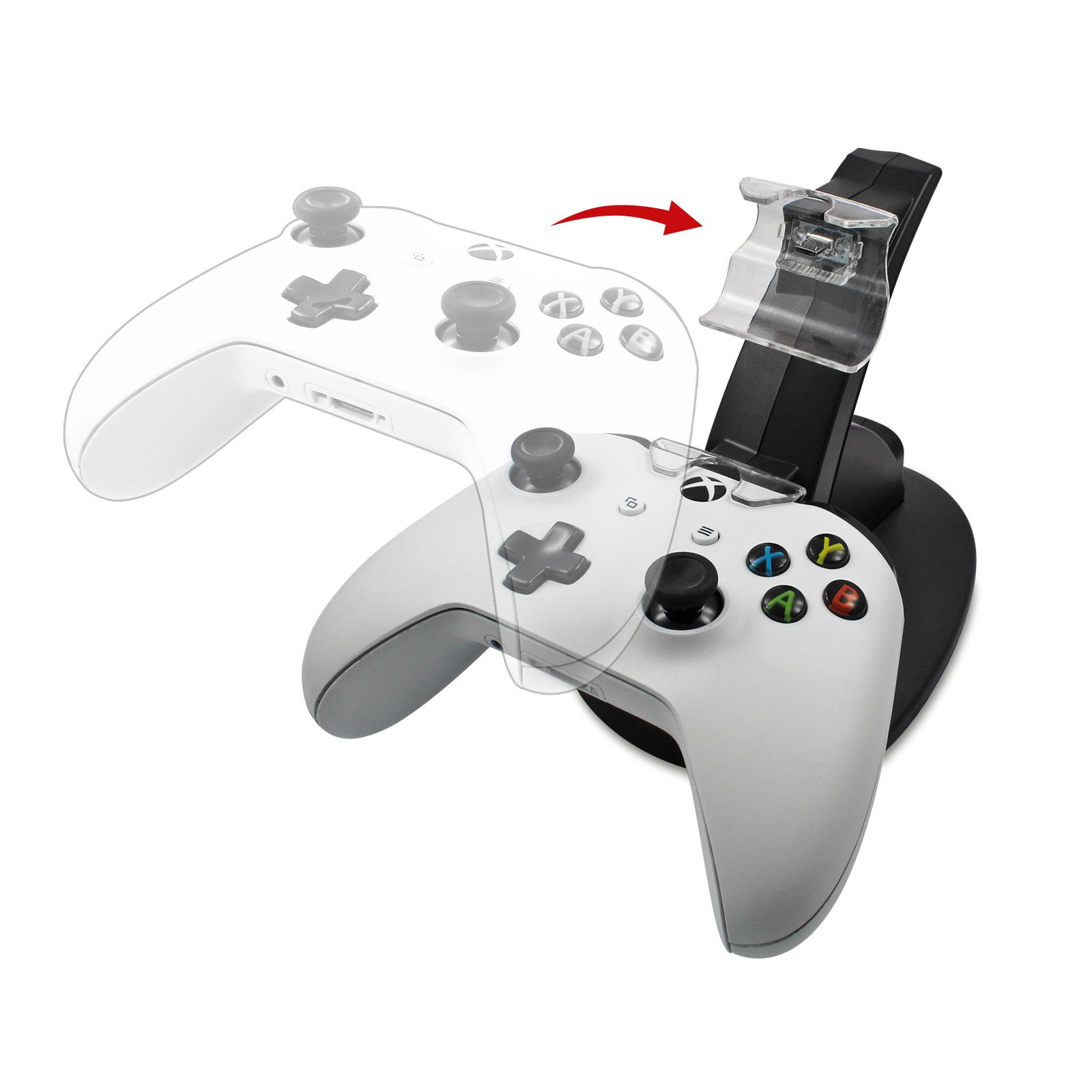 EAXUS DUAL Controller-Ladestation (750 mA, für Xbox One Controller, mit LED Beleuchtung)