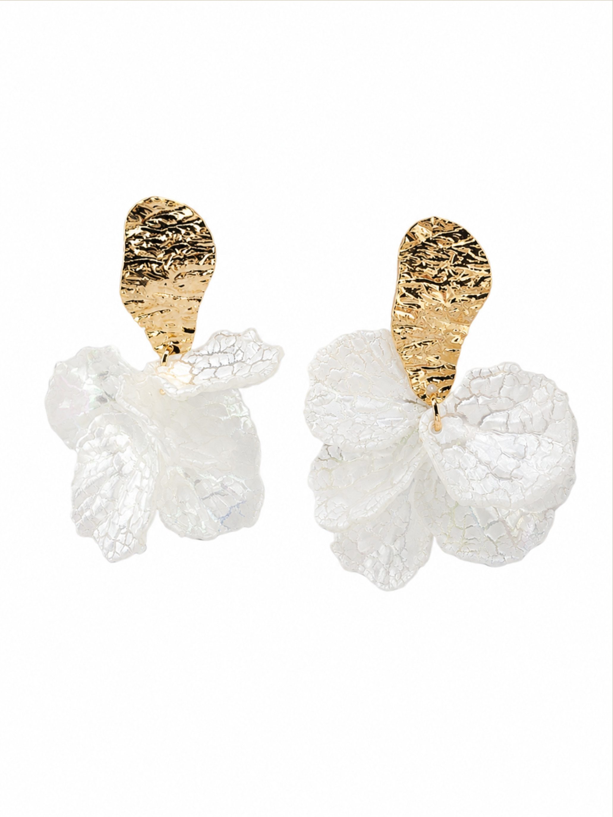 ANNIS WIESBADEN EST. 2021 Ohrhänger-Set Modeschmuck Statement-Ohrringe mit weißen Blüten – eleganter Hingucker