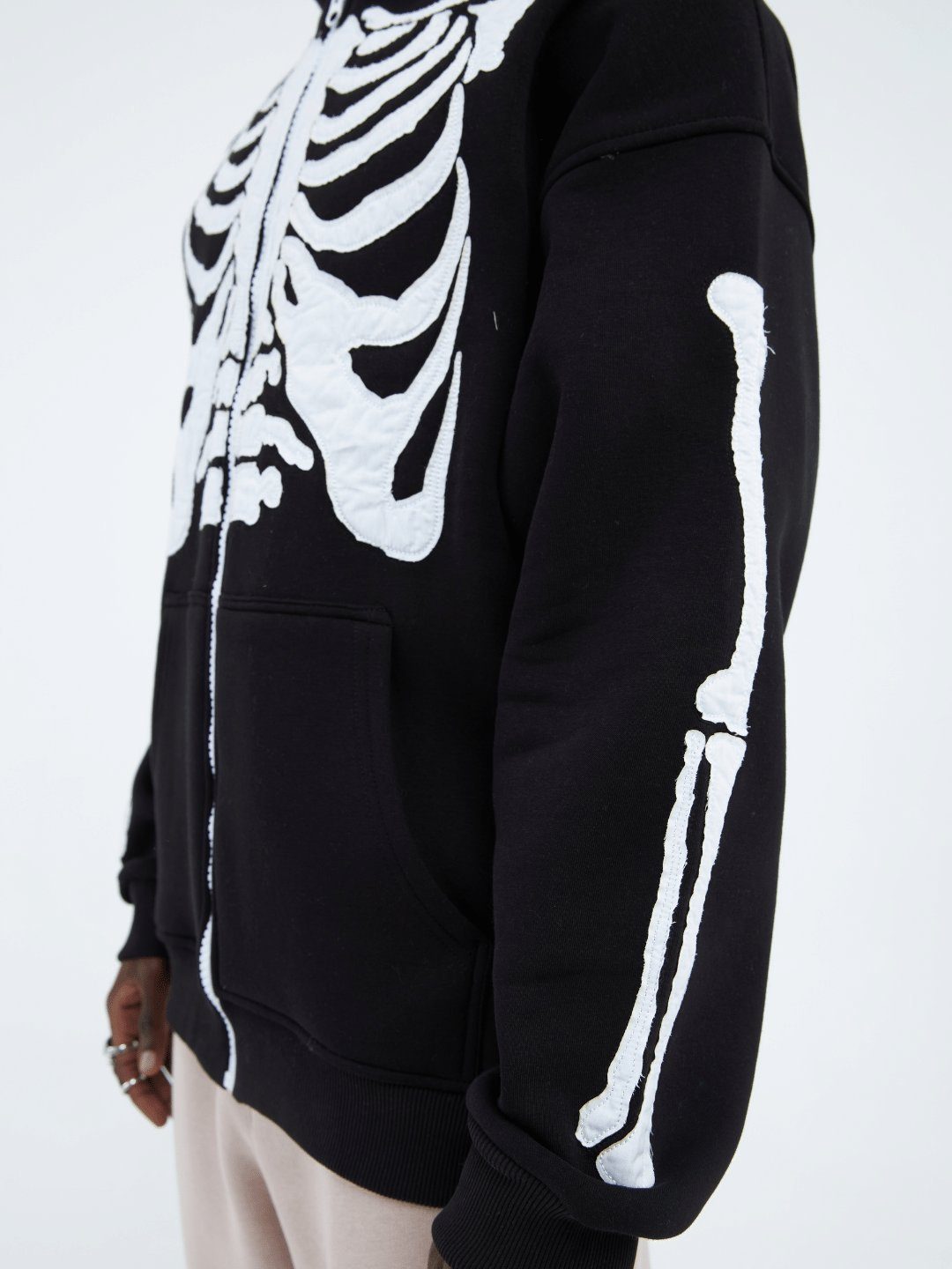 COFI Casuals Hoodie Herren Hoodie mit stickerei Skelett Zipper Baumwolle Ja günstig online kaufen