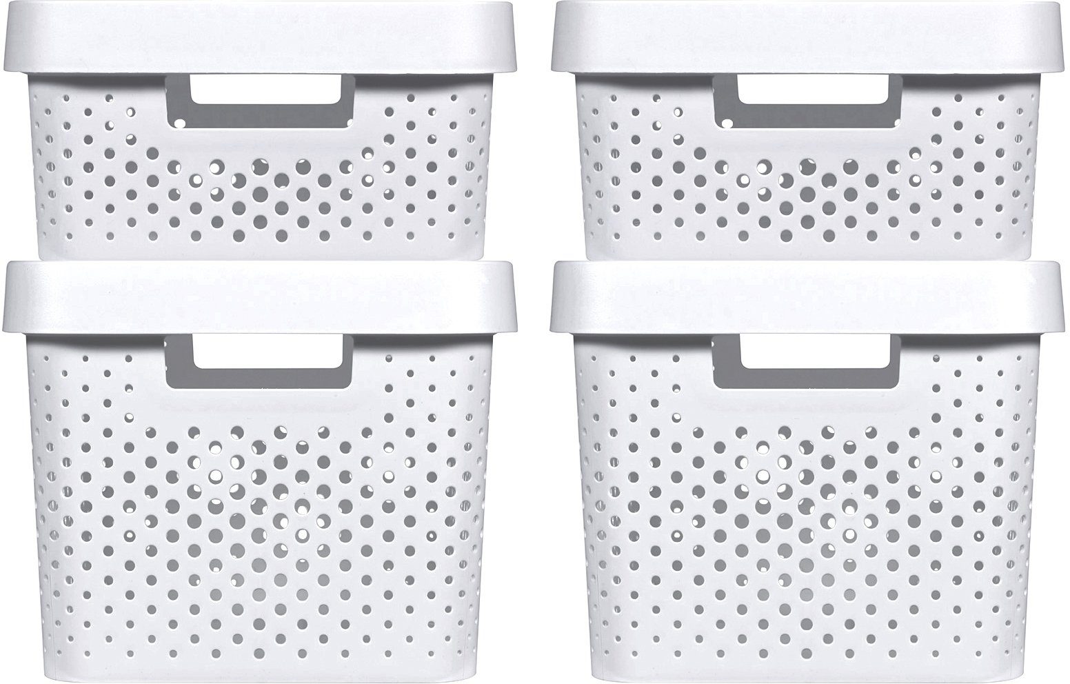 Curver Aufbewahrungsbox »INFINITY RECYCLING« (4 Stück), mit Lochmuster