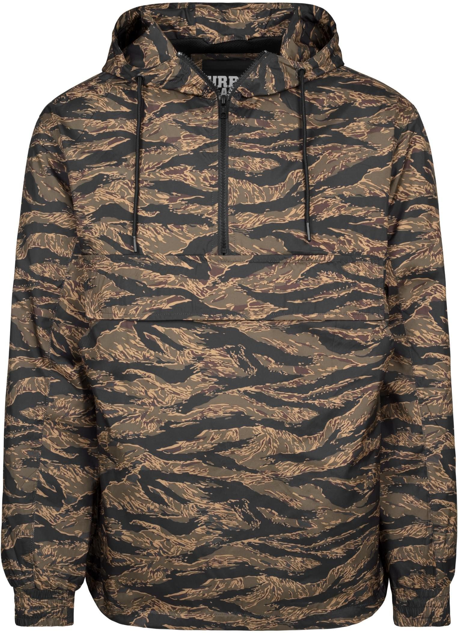 URBAN CLASSICS Kapuzensweatjacke Tiger Camo Pull Over Herren Kapuzenpulli