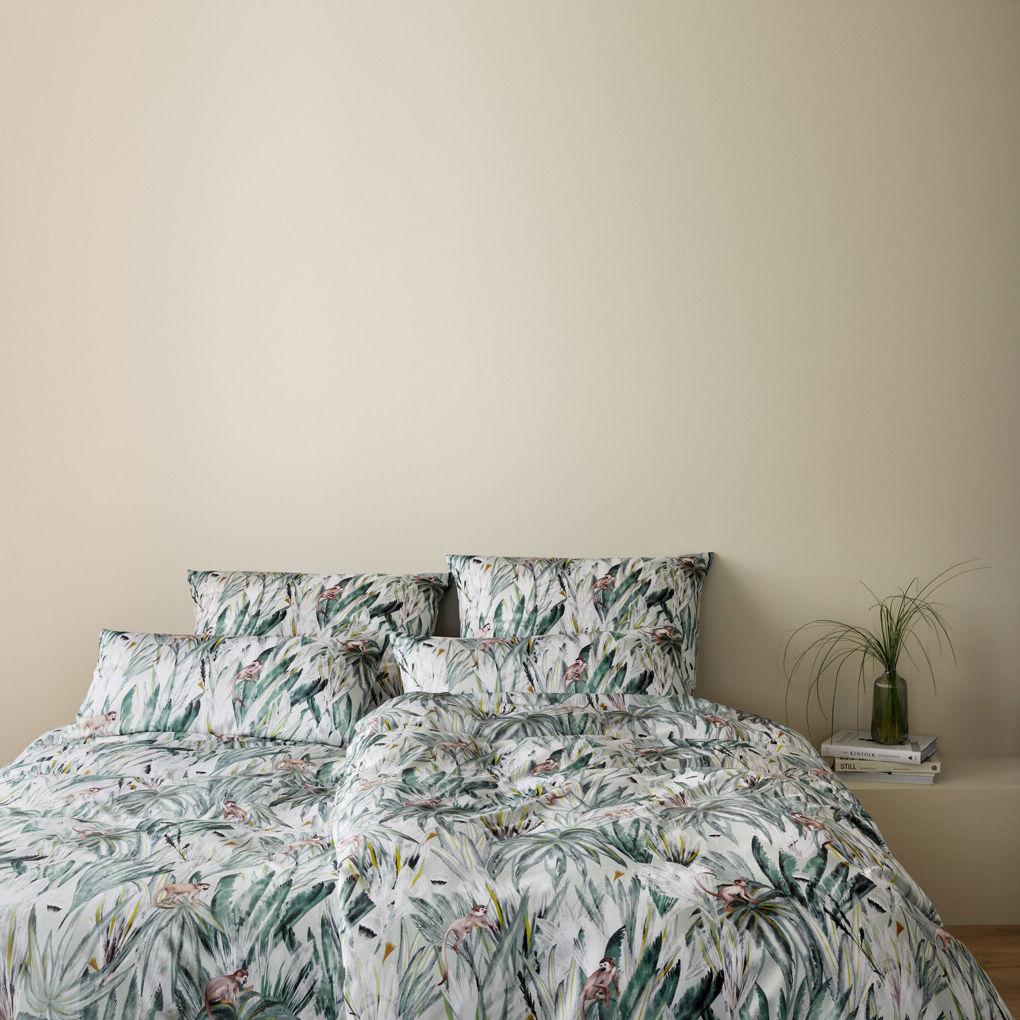 Elegante Bettwäsche Monkeys, Satin, 2 teilig, angenehmes Hautgefühl
