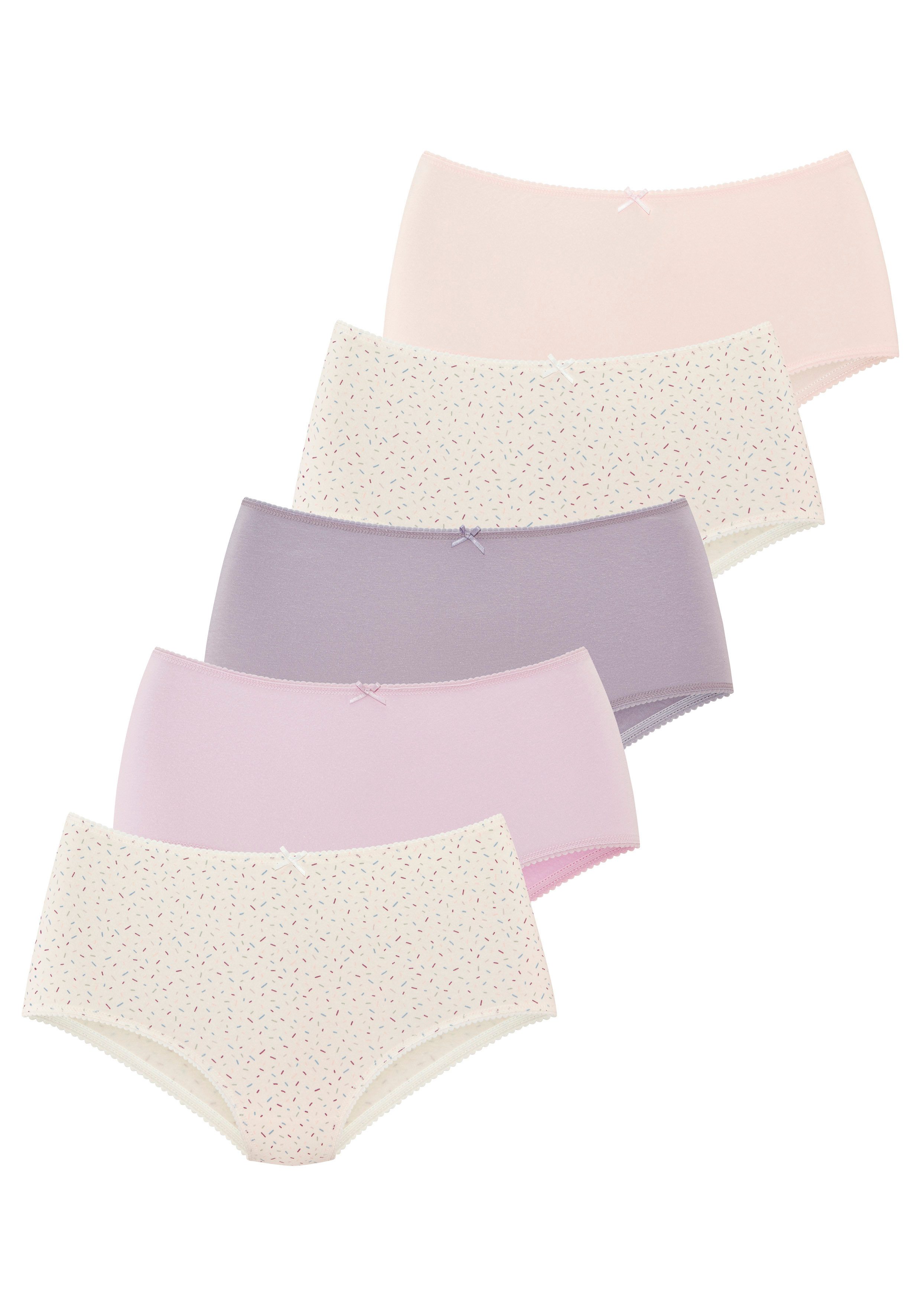 Vivance by Lascana Taillenslip (5er Pack) mit kleiner Häkelkante, elastische Baumwollmischung