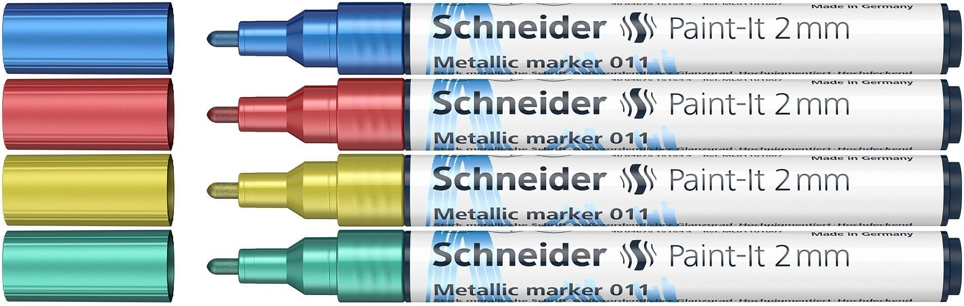 SCHNEIDER 4 Schneider 011 Lackmarker farbsortiert 2,0 mm Tintenpatrone | Tintenpatronen