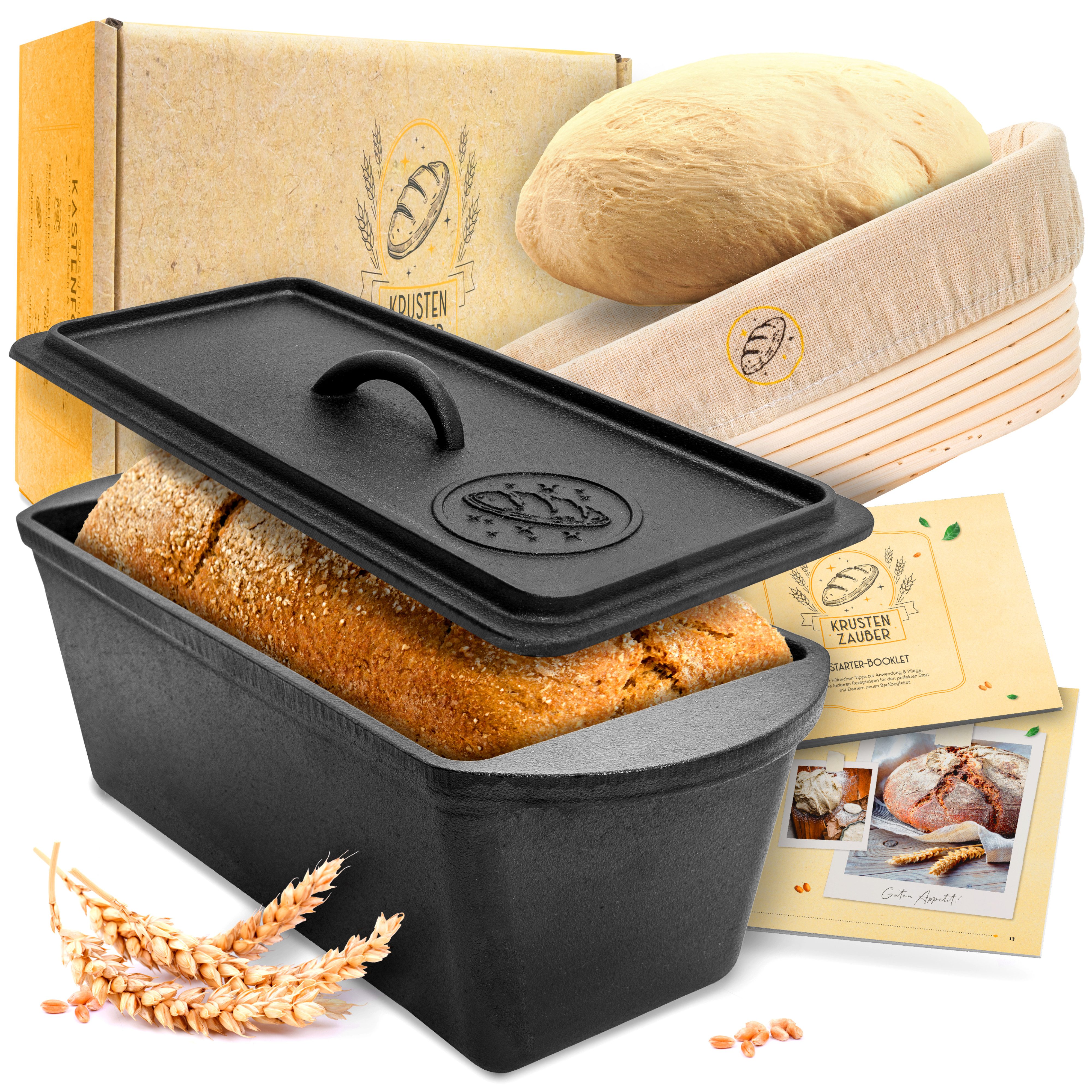 Krustenzauber Brotbackform KRUSTENZAUBER Gusseisen Topf zum Brotbacken & andere Brotbackformen
