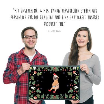 Fußmatte 50 x 75 cm Faultier Kakao - Schwarz - Geschenk, Heiligabend, Matte, W, Mr. & Mrs. Panda, Höhe: 0.3 mm, Charakteristische Designs