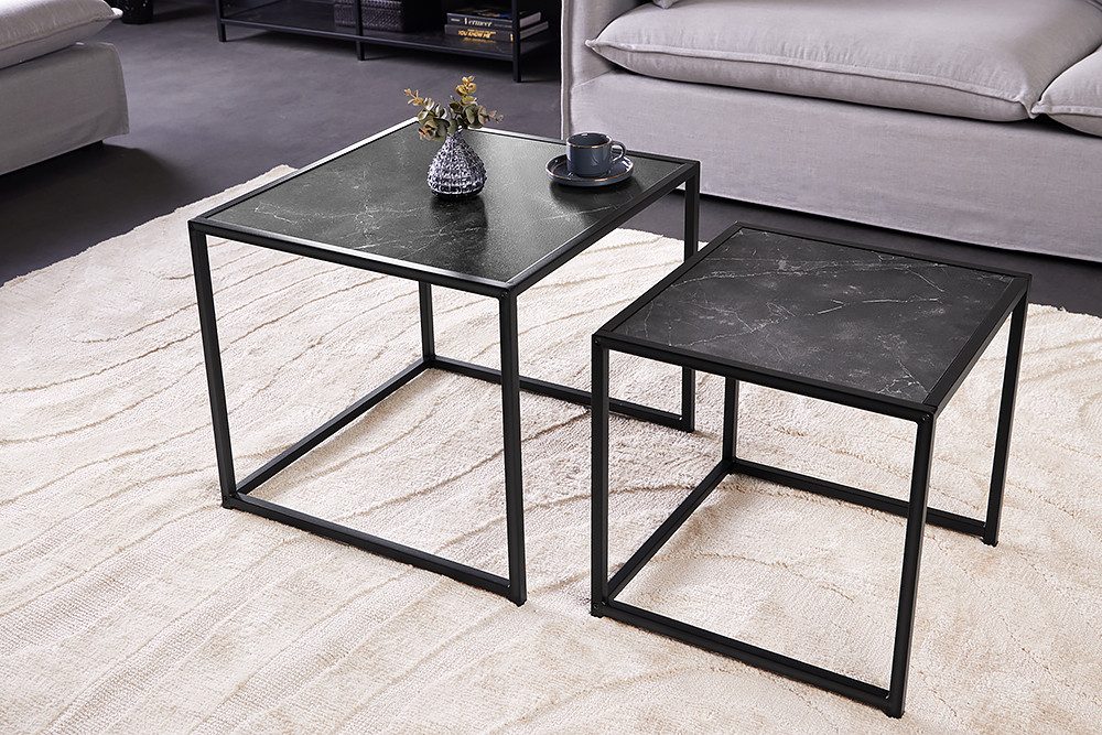 riess-ambiente Beistelltisch SLIM LINE 50cm graphit / schwarz (Set, 2-St., 2x Beistelltisch), Wohnzimmer · Design · Metall · Industrial