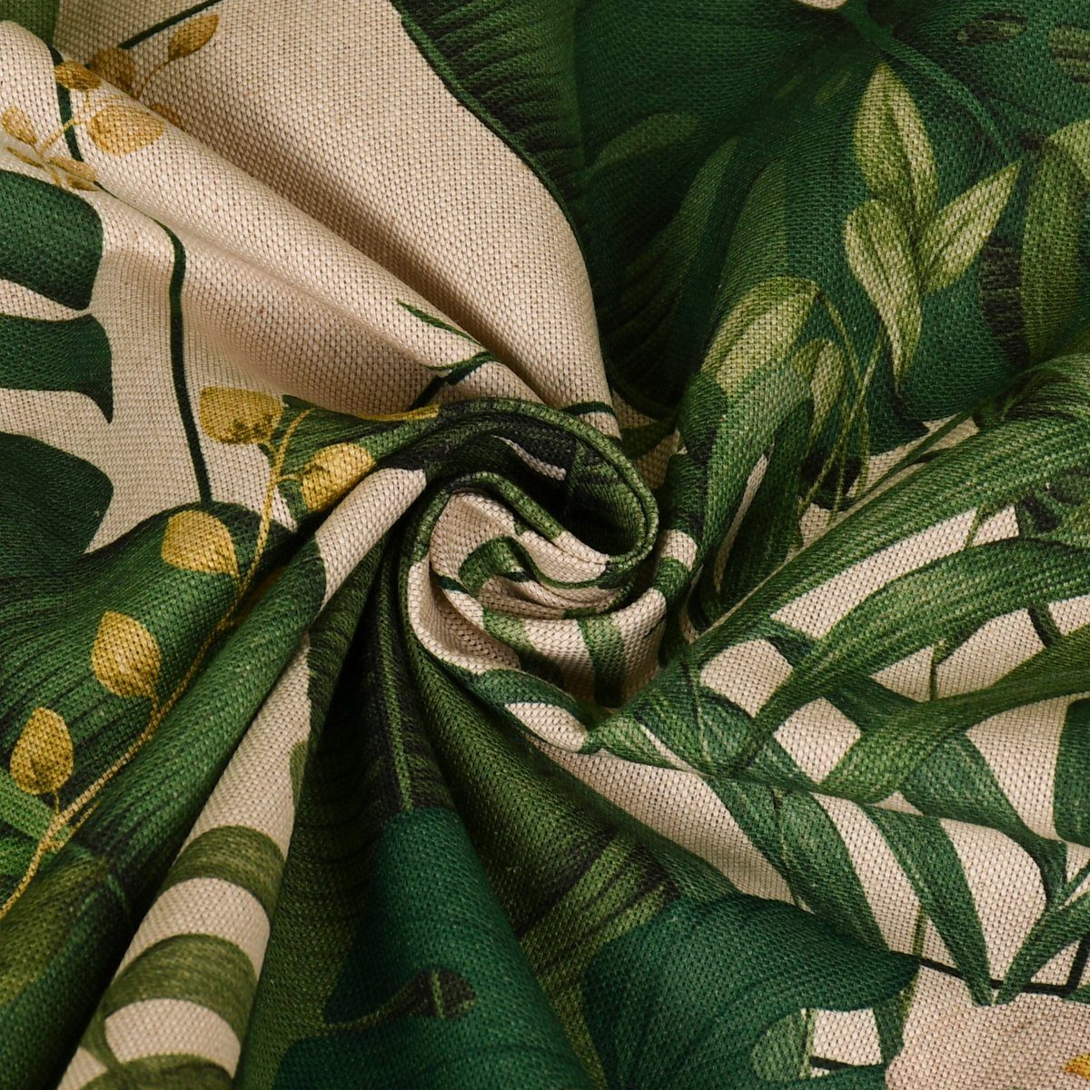 grün Tischdecke Kakadus LEBEN. Palmenblätter SCHÖNER Tischdecke LEBEN. SCHÖNER gelb, natur handmade