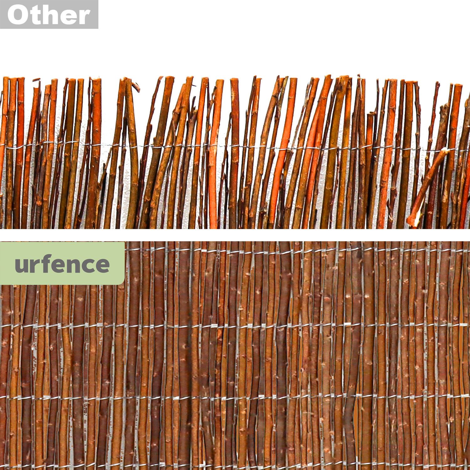 urfence Sichtschutzzaunmatten aus Weide - 110x300 Sichtschutz Weidenmatte - Balkon Terrasse Garten, Balkonverkleidung Windschutz Sonnenschutz - Pergola Sichtsch – Bild 5 von 5