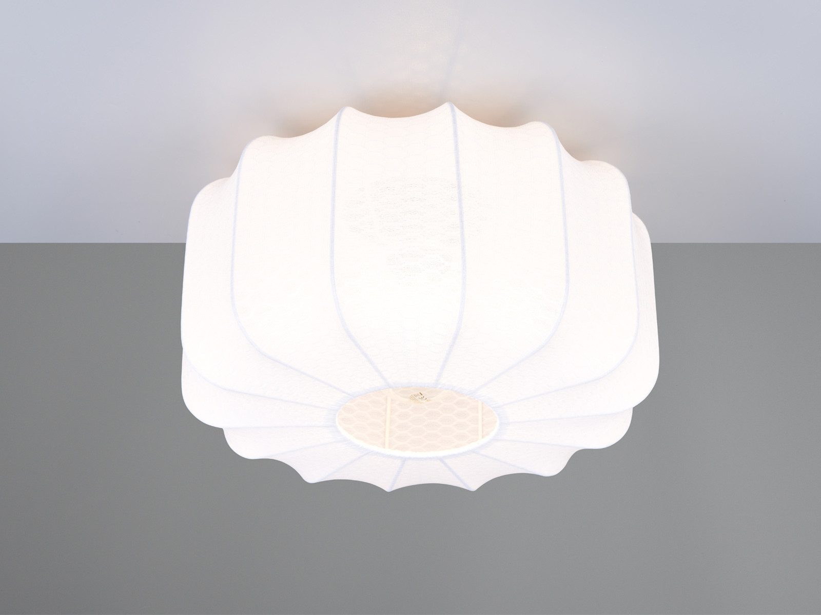 Reality Leuchten LED Deckenleuchte, Dimmfunktion, LED wechselbar, über Lichtschalter in 3 Stufen dimmbar, warmweiß, Ausgefallene besondere Deckenbeleuchtung groß-e Stoff-lampe, Ø 40cm