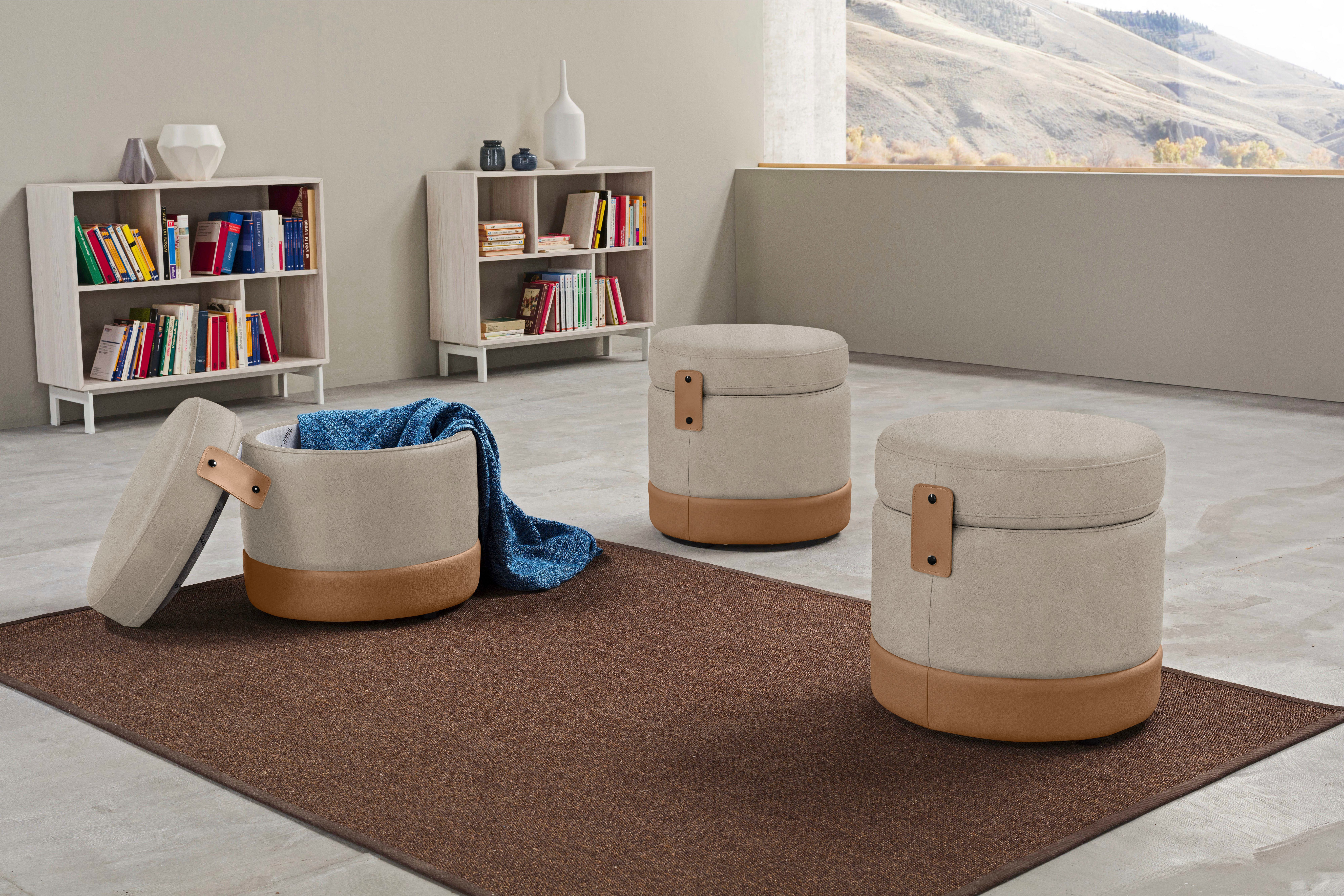 Egoitaliano Hocker Tonder, Designhocker als Blickfang mit tollen Details, B/T 50/50cm, inkl. praktischem Stauraum als funktionale Stauraummöglichkeit