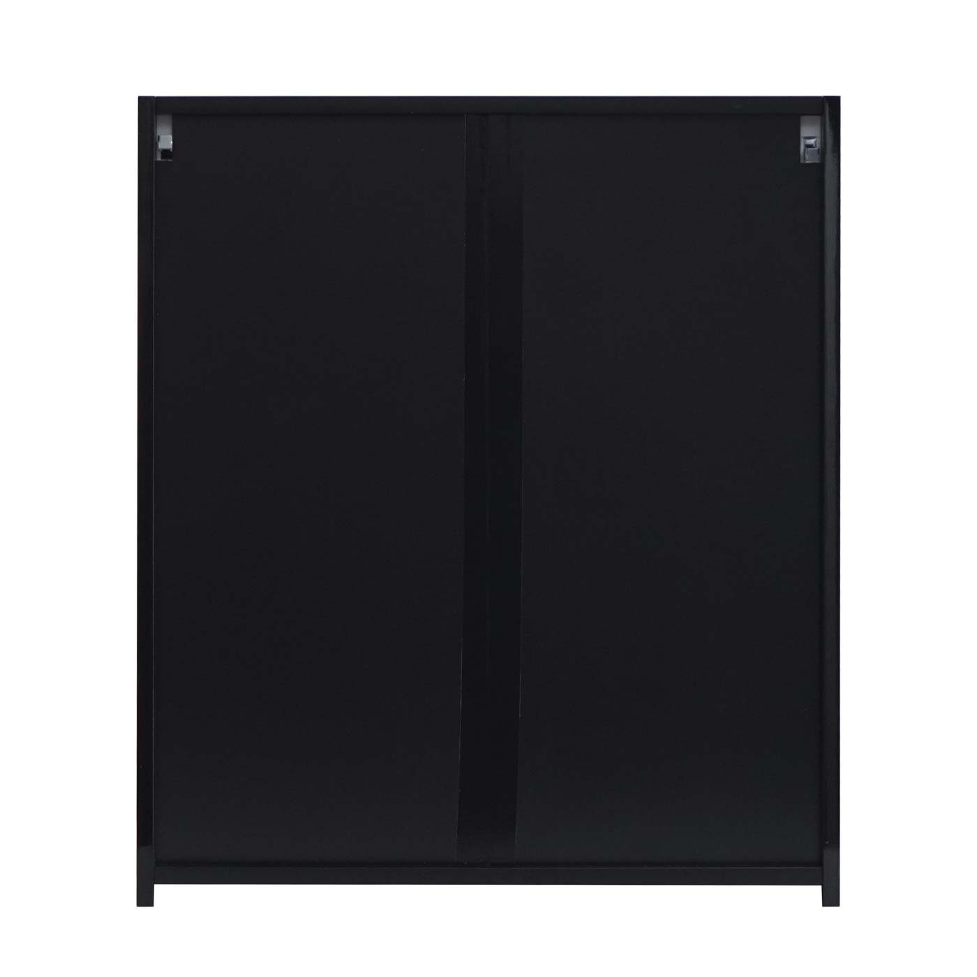 | Badezimmerspiegelschrank Ablageflächen, schwarz Hochglanz-Optik mit MCW-B19b-60 schwarz MCW