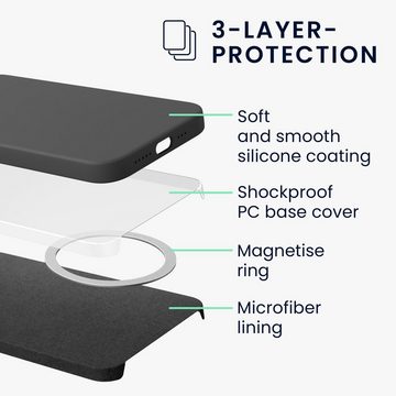 kwmobile Handyhülle Hülle kompatibel mit Apple iPhone 14, magnetische Handyhülle Silikon Case - Cover gummiert