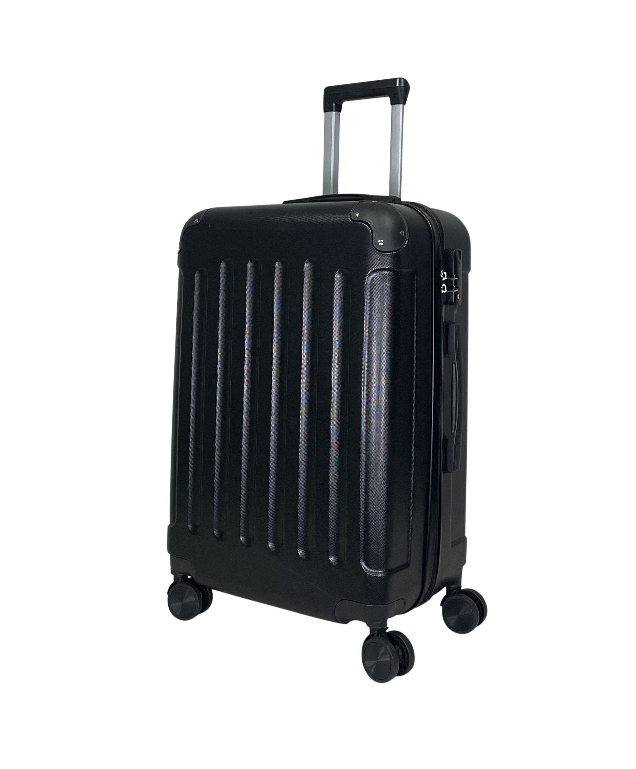 MTB Koffer Koffer Reisekoffer ABS Trolley 4 Zwillingsrollen M/L/XL oder Set Schwarz