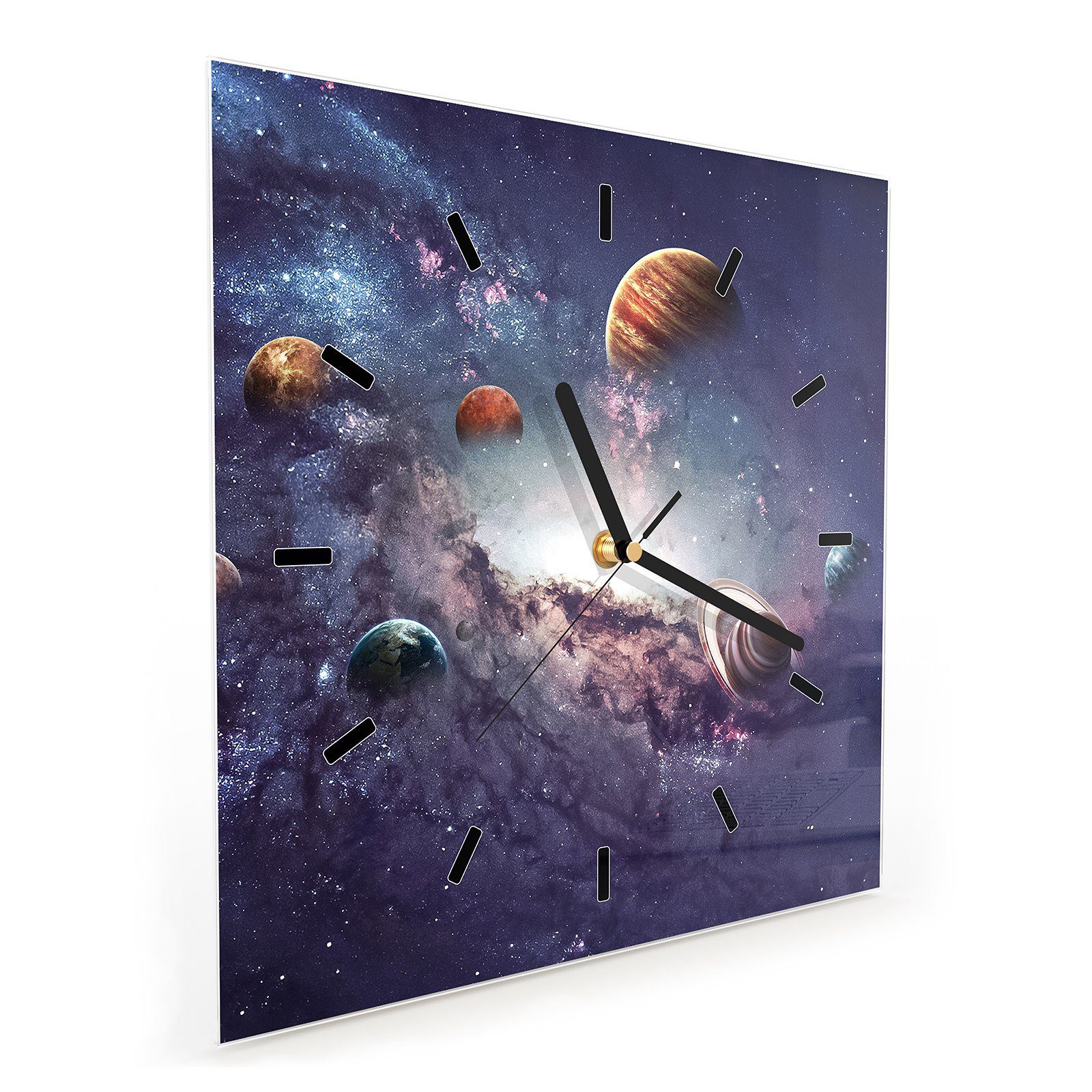 verschiedene Primedeco Planeten Glasuhr Wanduhr Wanduhr cm Motiv Größe mit 30 x 30 Wandkunst