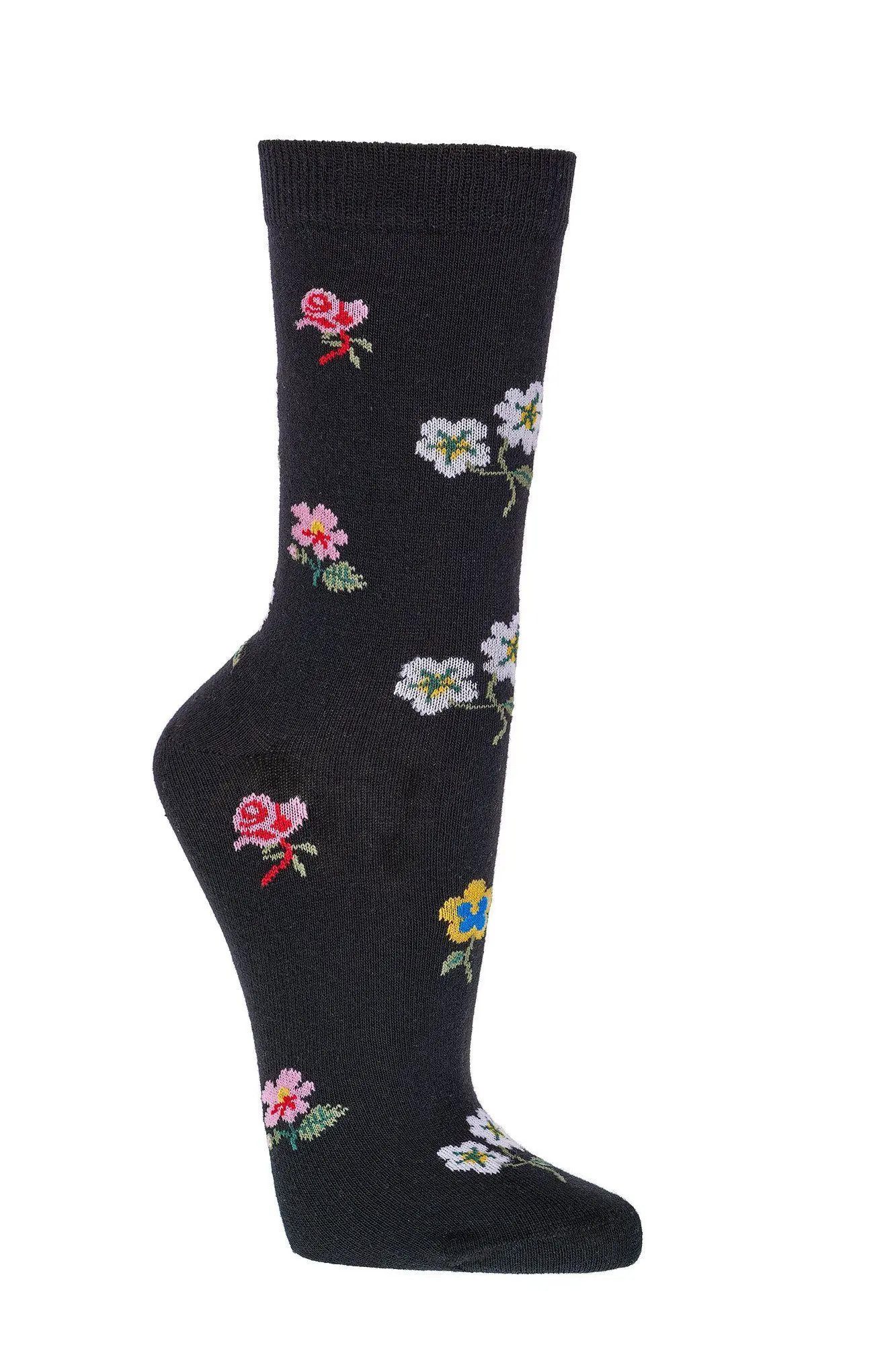 Socks 4 Fun Freizeitsocken Socks 4 Fun Blümchen (3-er Bündel, 3-Paar, 3 Paar) lustiges Design