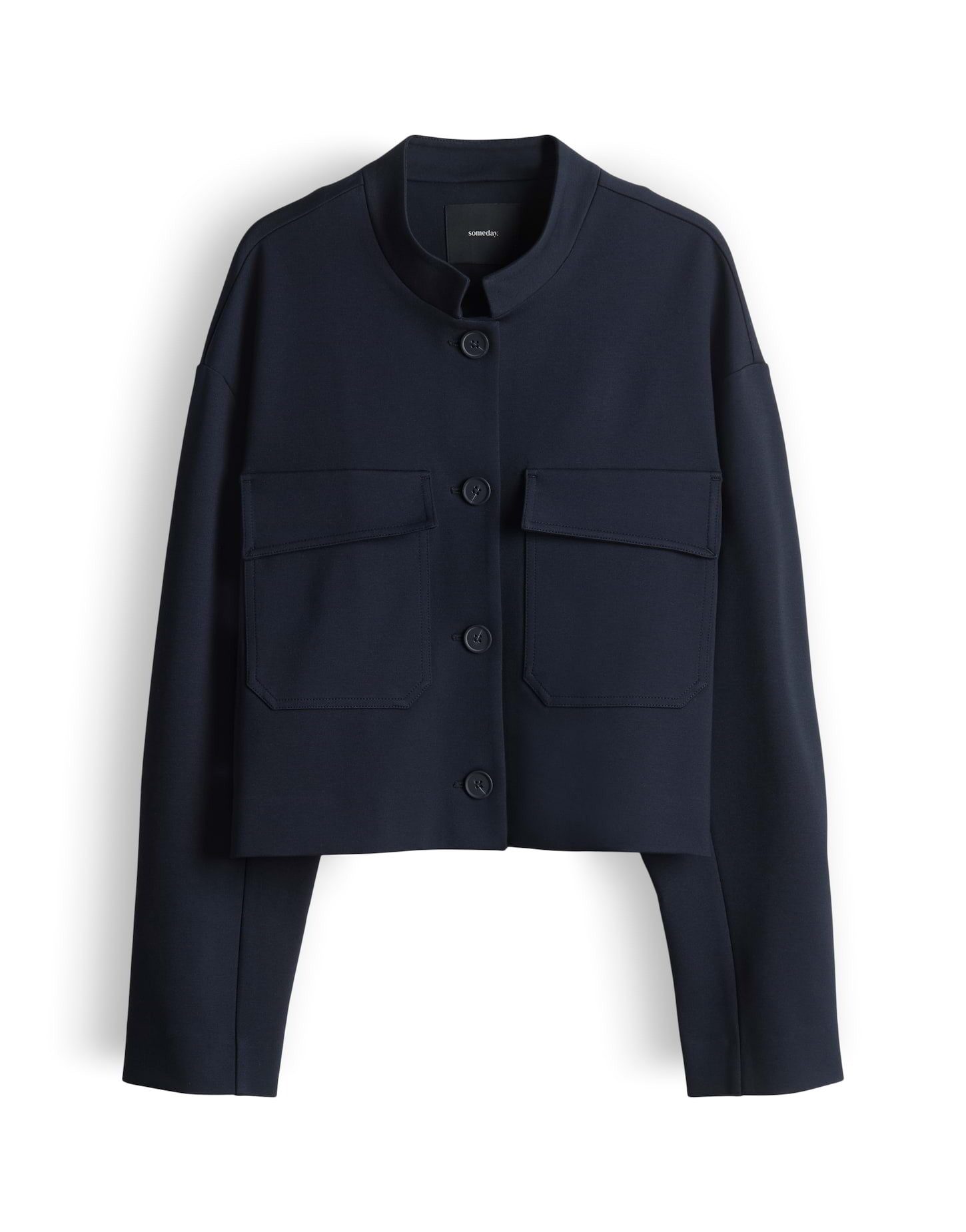 someday Jackenblazer Nualin Kurzjacke aus Jersey mit weichem Griff Lockere Passform mit aufgesetzten Pattentaschen