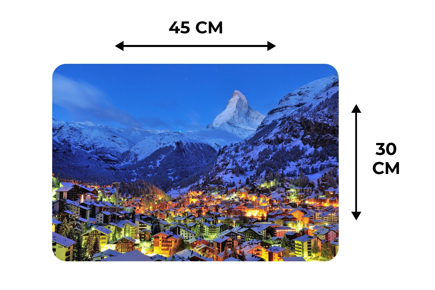 Platzset, Sonnenaufgang über (6-St), Platzset, in Matterhorn Platzdecken, Schmutzabweisend dem MuchoWow, Schweizer Zermatt, Platzmatte, Tischmatten