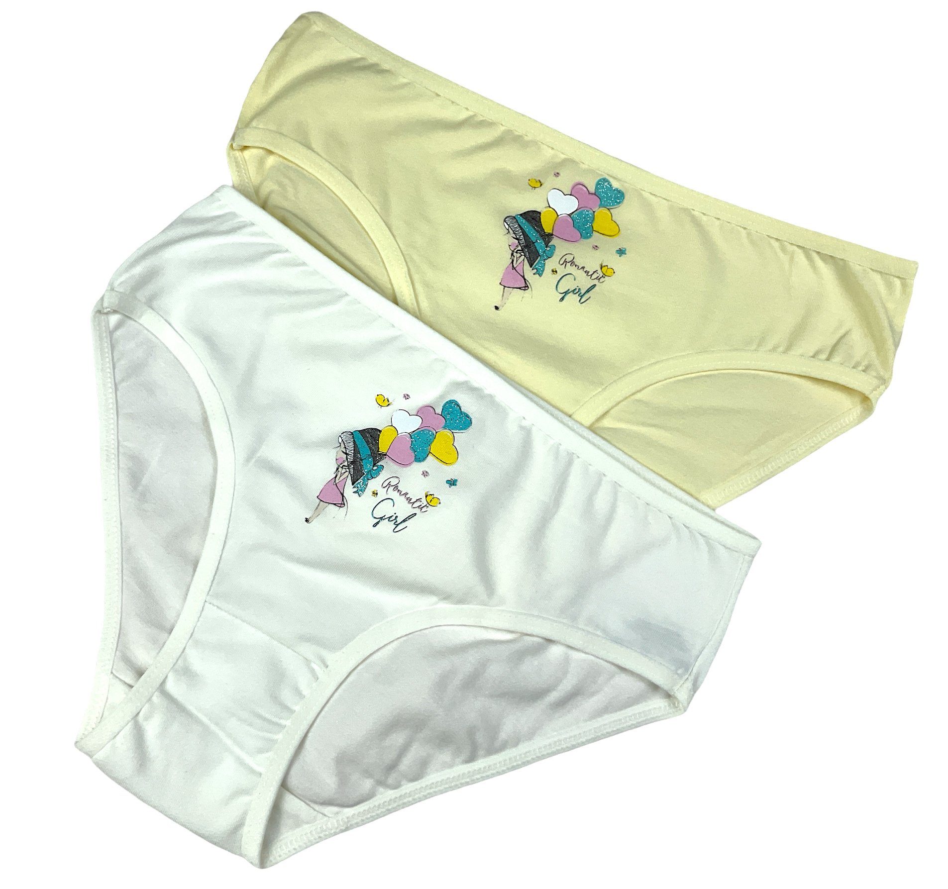 LOREZA Slip 10er Set Mädchen Slips - Herz - Bunt (Spar-Packung, 10-St)