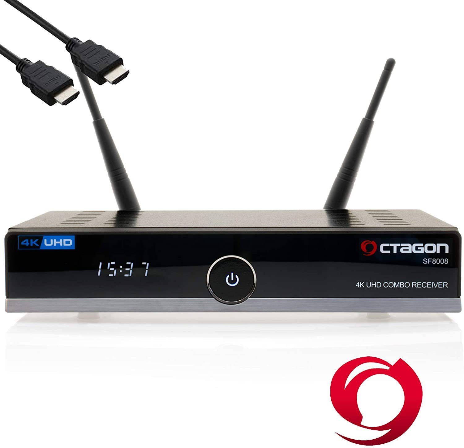 Receiver & E2 Linux HDD 4K Combo OCTAGON DVB-C/T2 + SF8008 DVB-S2X SAT-Receiver 1TB UHD