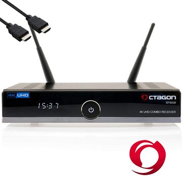 OCTAGON SF8008 4K UHD E2 DVB-S2X & DVB-C/T2 Linux Combo Receiver + 2TB HDD SAT-Receiver