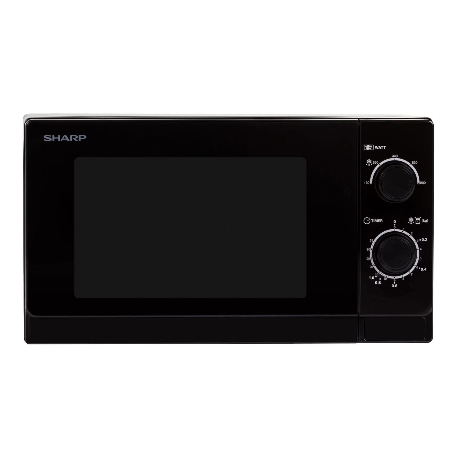 Sharp Mikrowelle R-200BKW, 20 l, 800 W, 5 Mikrowellenleistungsstufen, mechanische Bedienung